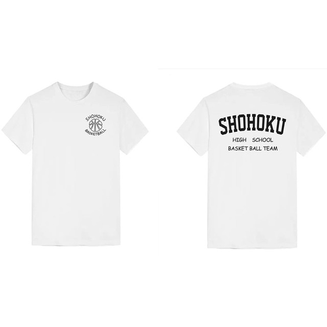 Áo Thun Nam Màu Trắng In Hình Anime Slam Dunk Akita Sannoh Shohoku Sawakita Sakuragi Mẫu Mới 2023