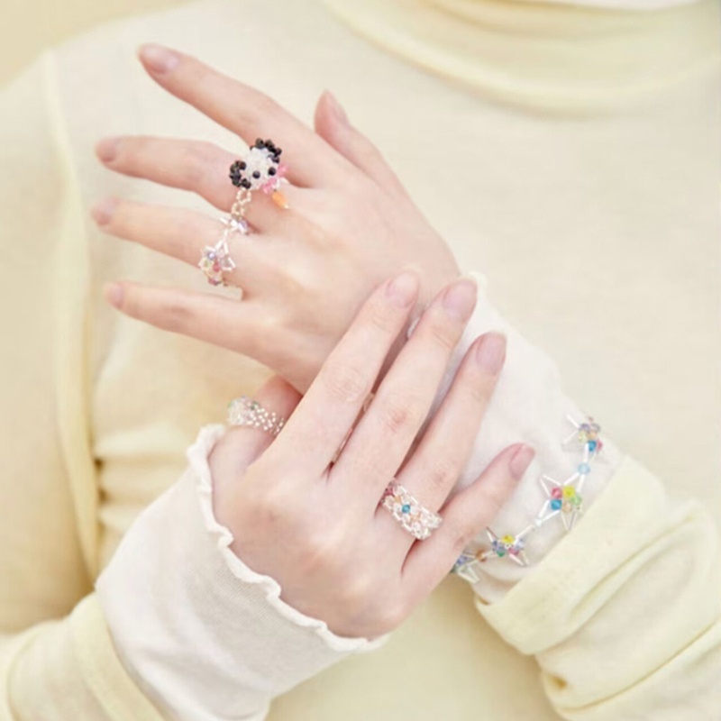 Youyo Nhẫn Acrylic Hình Học Nhiều Màu Sắc Dành Cho Nữ