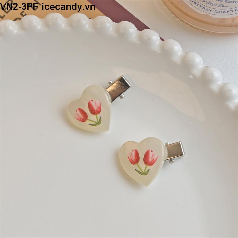 🥟ice🥟Kẹp Tóc Hình Hoa Tulip Trái Tim Thời Trang Hàn Quốc Cho Nữ