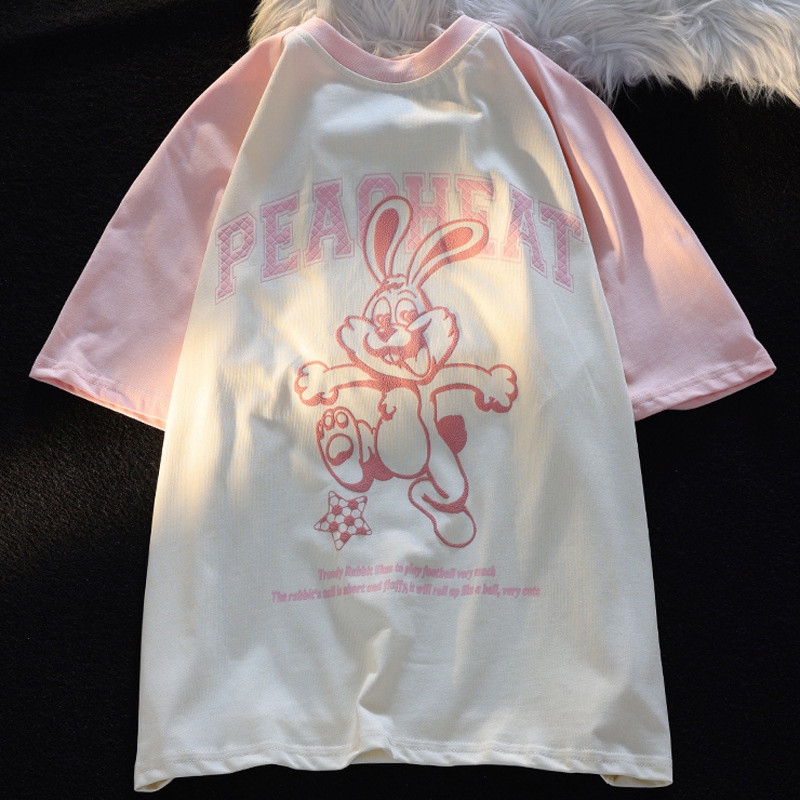 Áo Thun Tay Ngắn Dáng Rộng Phong Cách Nhật Bản Thời Trang Mùa Hè Cho Cặp Đôi