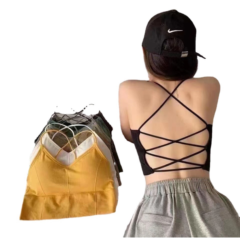 Áo Ngực Thể Thao Không Dây Đan Chéo Lưng Chống Chói Gợi Cảm Cho Nữ