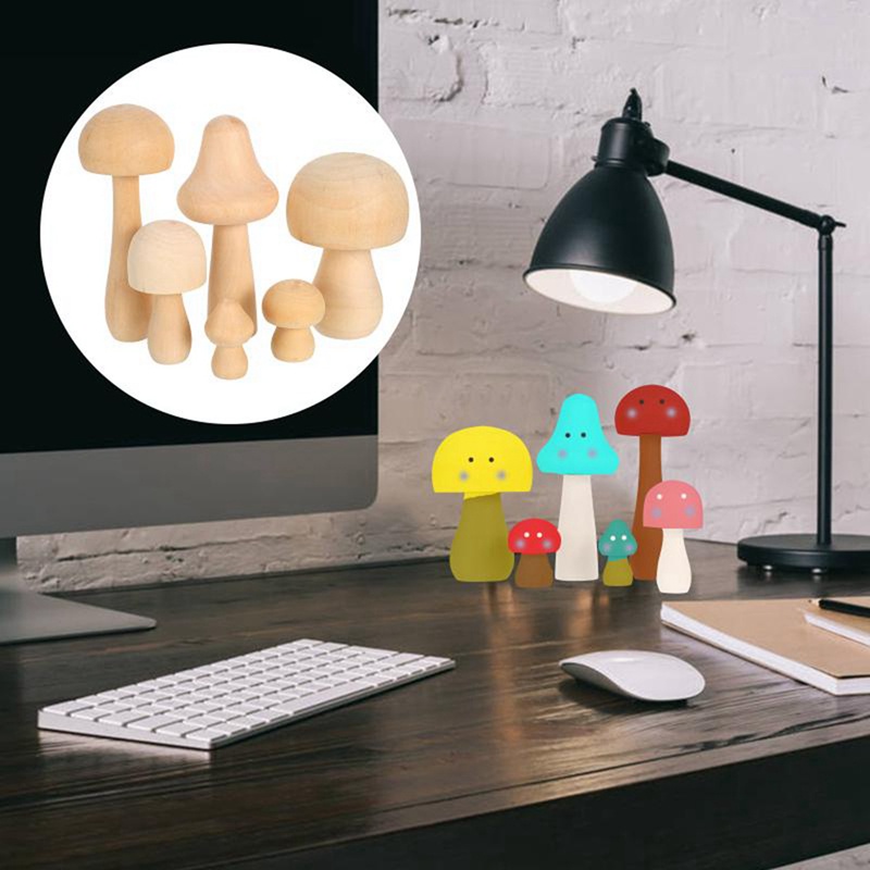 6 Cây Nấm Gỗ Tự Nhiên Chưa Hoàn Thành Đồ Chơi Búp Bê