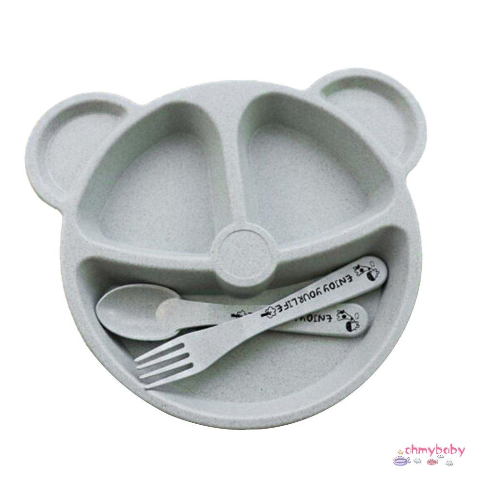 [Sẵn sàng] Đàn Con Bộ Đồ Ăn Tối Cho Trẻ Em Ống Hút Lúa Mì Sáng Tạo Bé Khay Đựng Ngoài Ra Muỗng Nĩa [P/3]