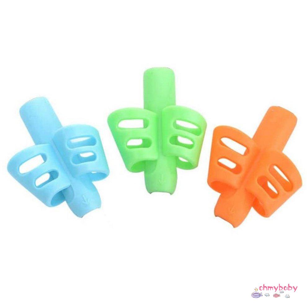 [Trong kho] Giá đỡ bút hai ngón tay bằng silicon mềm có cầm tiện dụng Màu sắc ngẫu nhiên chữ viết cho trẻ em và người lớn [P/9]