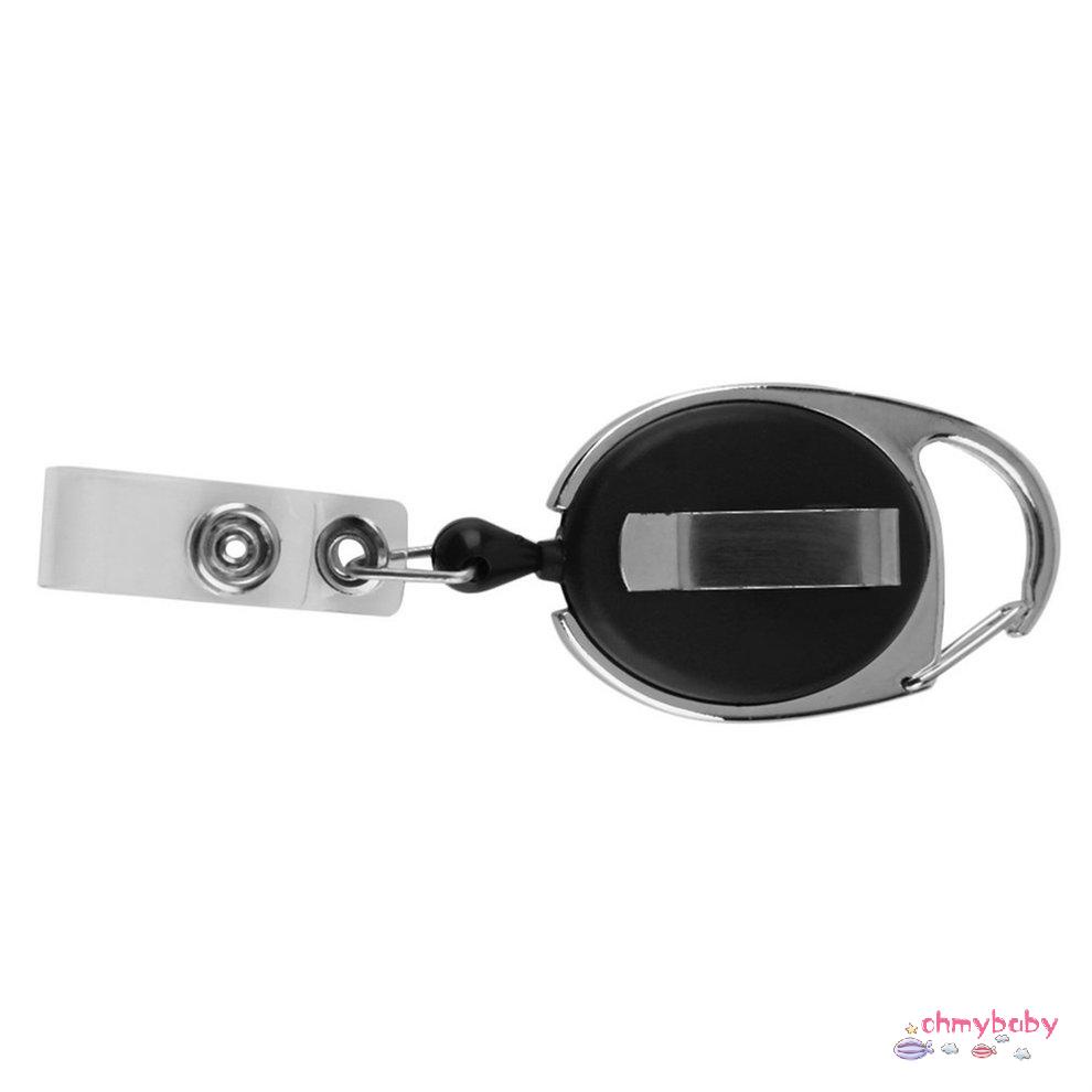 [Trong kho] Đen Có Thể Thu Vào Cuộn Kéo Chìa Khóa Chứng Minh Thư Huy Hiệu Thẻ Kẹp Thắt Lưng Dây Xích Giá Đỡ Vỏ Kim Loại Nhựa Móc Đa Năng Phong Cách [P/11]