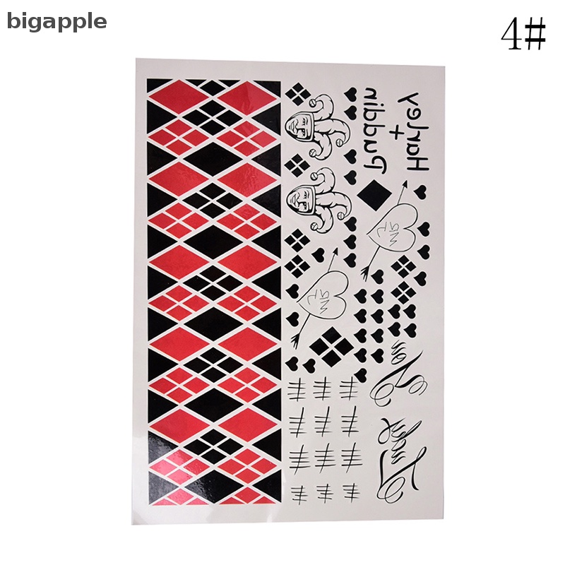 bigapple The Joker Cosplay Suicide Squad Costume Halloween Fancy Dress Temporary Tattoo RDG