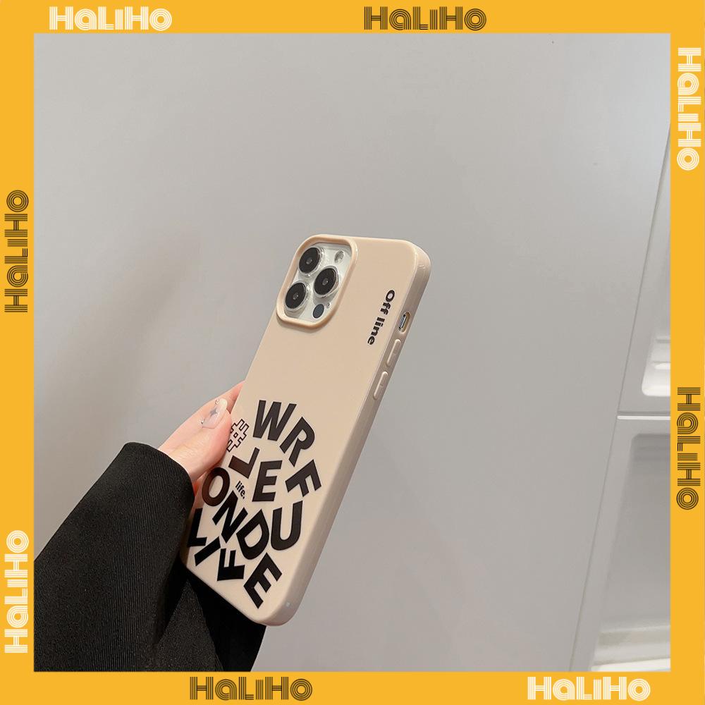 For iPhone 11 iPhone Case Off-White Glossy TPU Soft Case Shockproof Protection Camera Simple English Compatible with iPhone 14 13 Pro max 12 Pro Max xr xs max 7Plus 8Plus