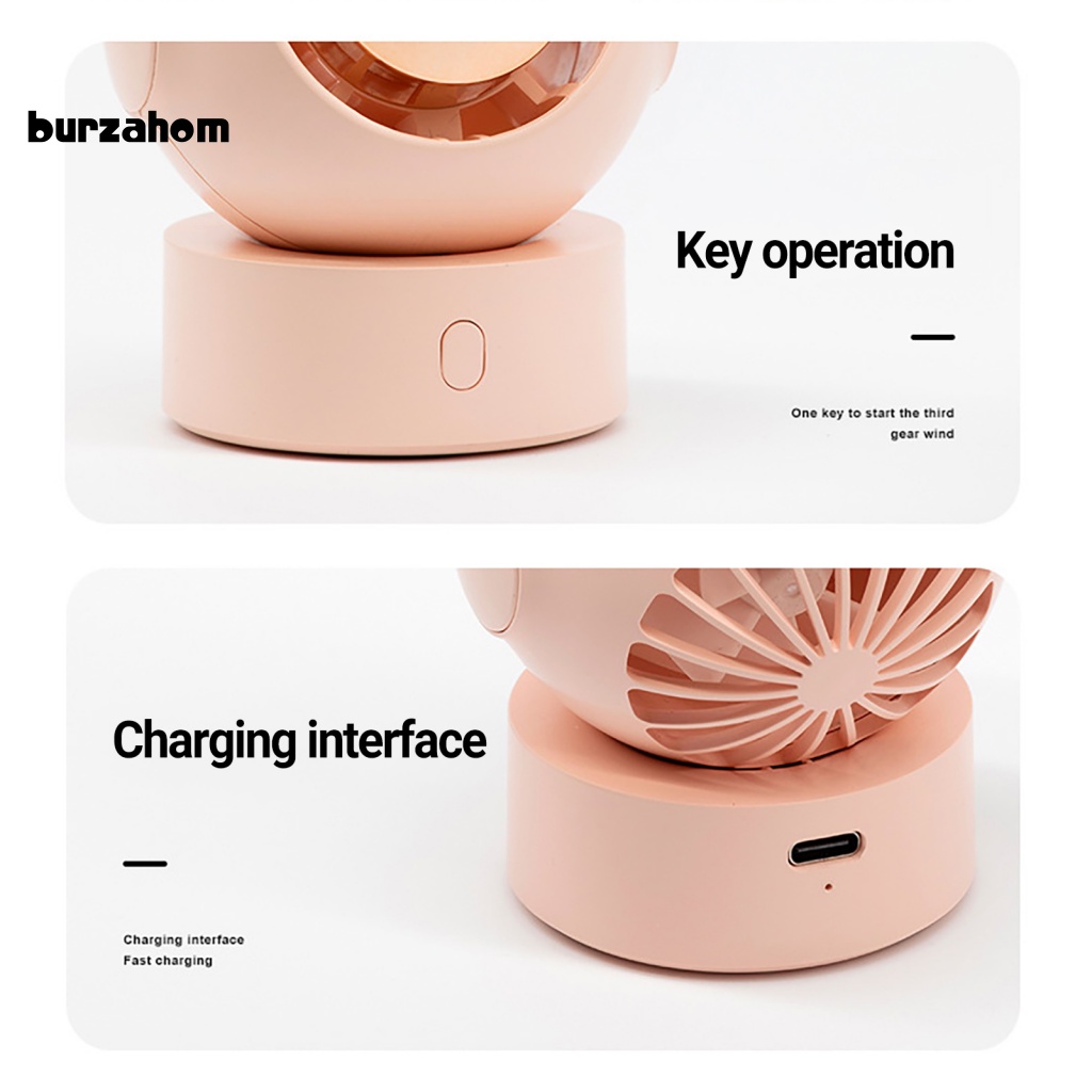 Quạt Cầm Tay Mini 3 Chế Độ Gió Mạnh Hình Hoạt Hình Dành Cho Văn Phòng