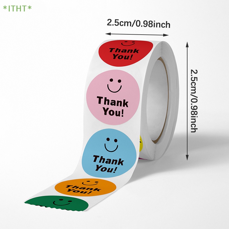 Cuộn 500 Sticker Thank You Dán Trang Trí Gói Bánh Mới