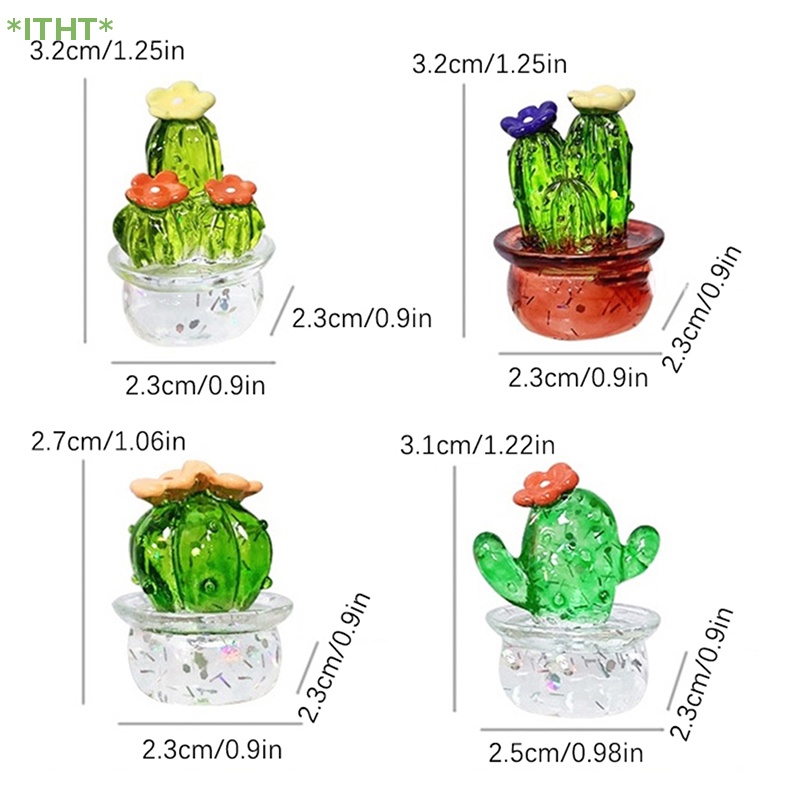 Set 4 Đồ trang trí Cây Xương Rồng Mini Tỉ Lệ 1: 12 Dùng Để Trang Trí Nhà Búp Bê Mới