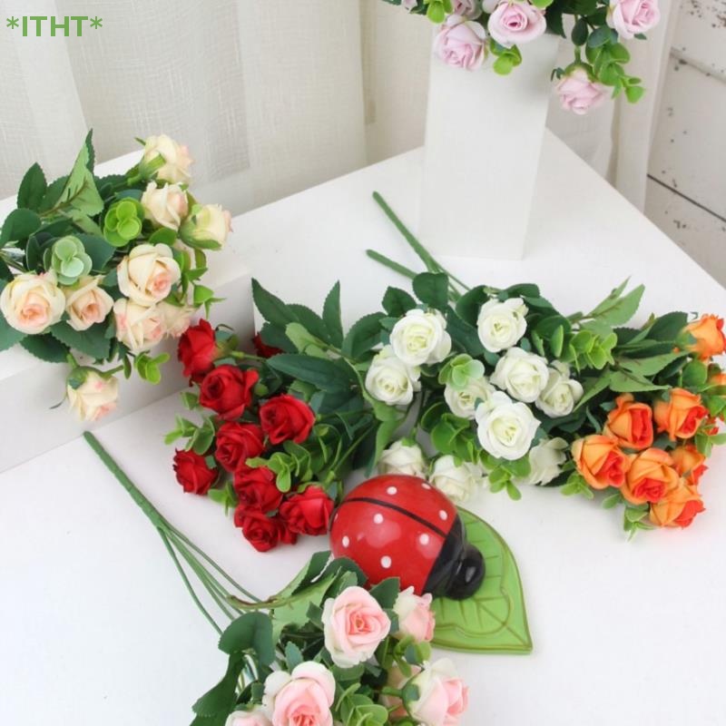 Hoa Hồng Giả Bằng Lụa Chất Lượng Cao Màu Trắng Mới