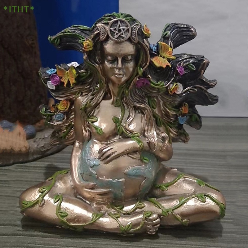 Đồ trang trí Nữ Thần Gaia Bằng Nhựa Resin Trang Trí Bàn Làm Việc Mới