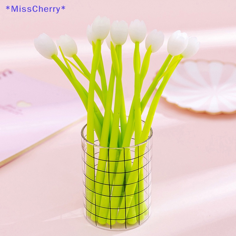 1 Cây Bút Mực Gel Bằng Silicon Hình Hoa Tulip Thay Đổi Màu Sáng Tạo Mới