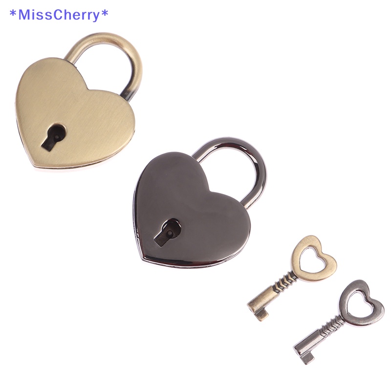 Ổ Khóa Hành Lý Mini Bằng Kim Loại Hình Trái Tim Kèm Chìa Khóa Mới