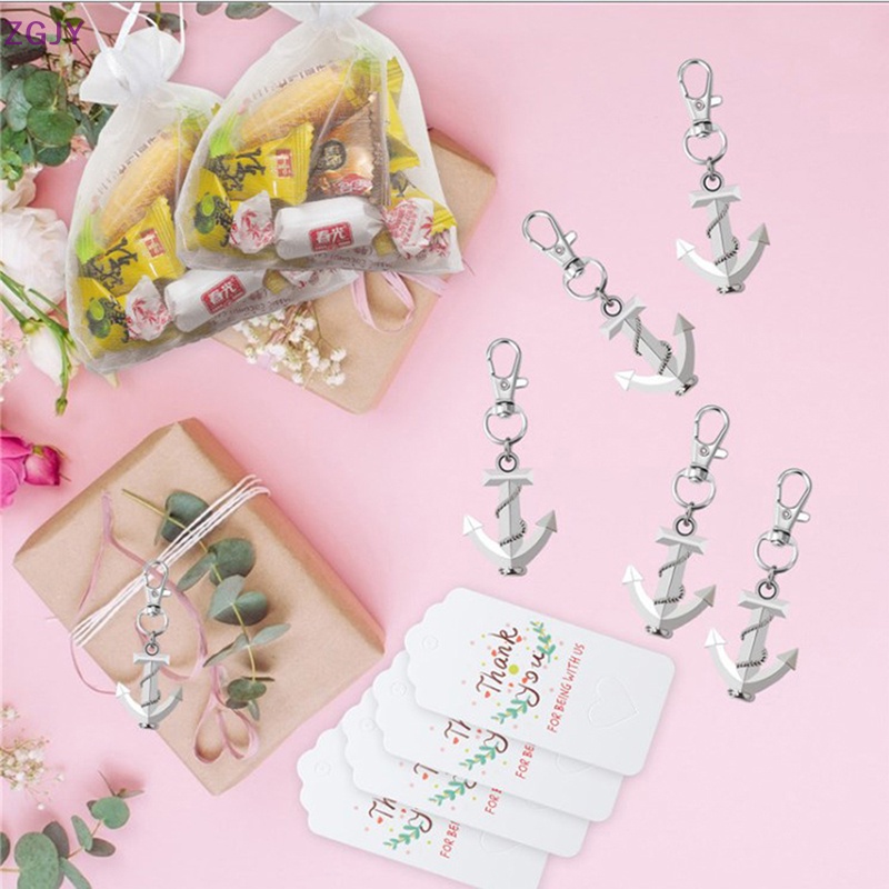 1 Set Móc Khóa Thiết Kế Hình Mỏ Neo Bằng Giấy Kraft Màu Trắng Dùng Làm Quà Tặng Mới