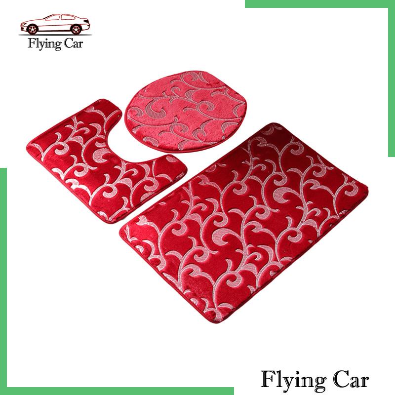 [Lzdjfmy2] 3 Thảm Lót Sàn Nhà Tắm Hình Chữ U Với Vỏ Bọc Nắp Bồn Cầu