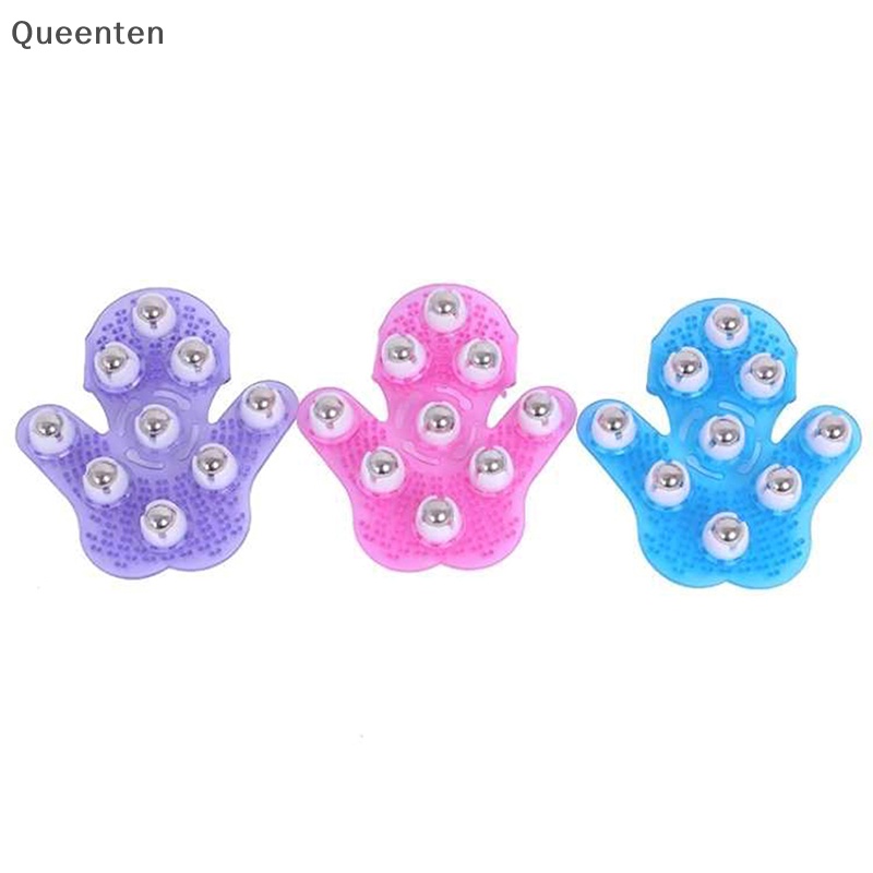 Găng Tay Mát Xa Cơ Thể 9 Con Lăn Kim Loại 360 Độ