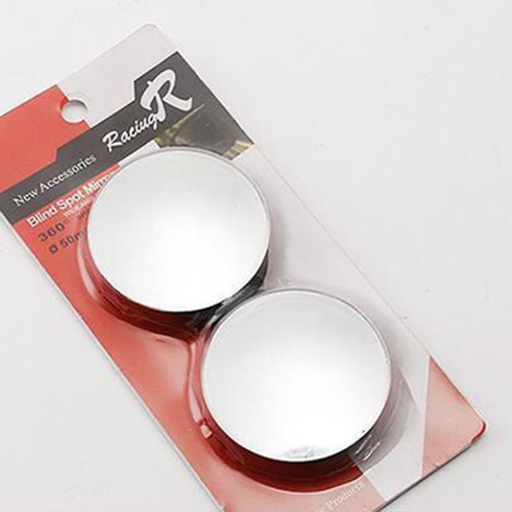 2Pcs Mirror Rearview Round Frame Convex Blind Spot Wide-Angle 360 Degrees Adjustable Clear Driving Safety Auxiliary Car [Q/8]