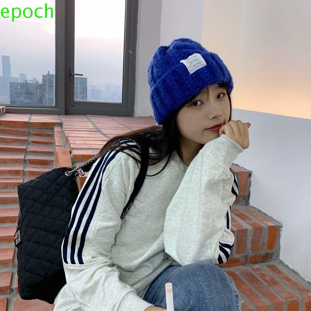 Epoch Mũ Beanie Dệt Kim Màu Trơn Giữ Ấm Mùa Thu Đông Dễ Phối Đồ Cho Nữ