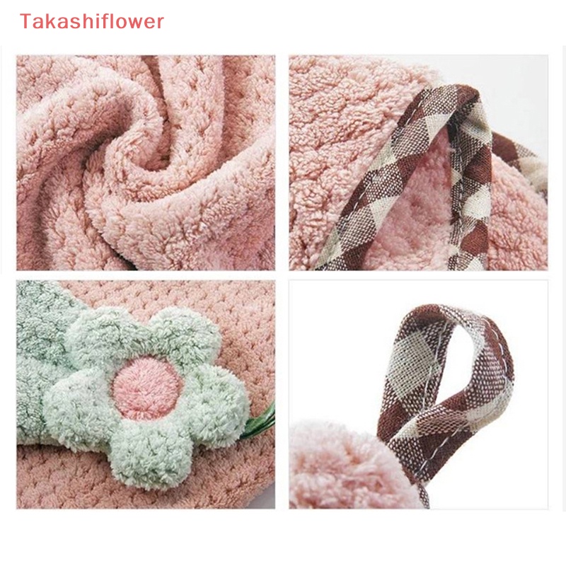 (Takashiflower) Khăn Lau Tay Bằng Vải Nhung San Hô Sợi Nhỏ Mềm Mại Thấm Hút Nhanh Khô Dùng Trong Nhà Bếp / Phòng Tắm