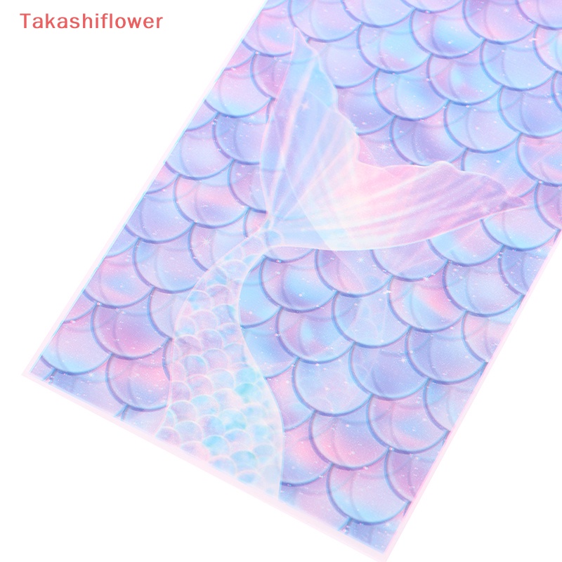 Set 50 Túi Đựng Bánh Quy Họa Tiết Vảy Cá