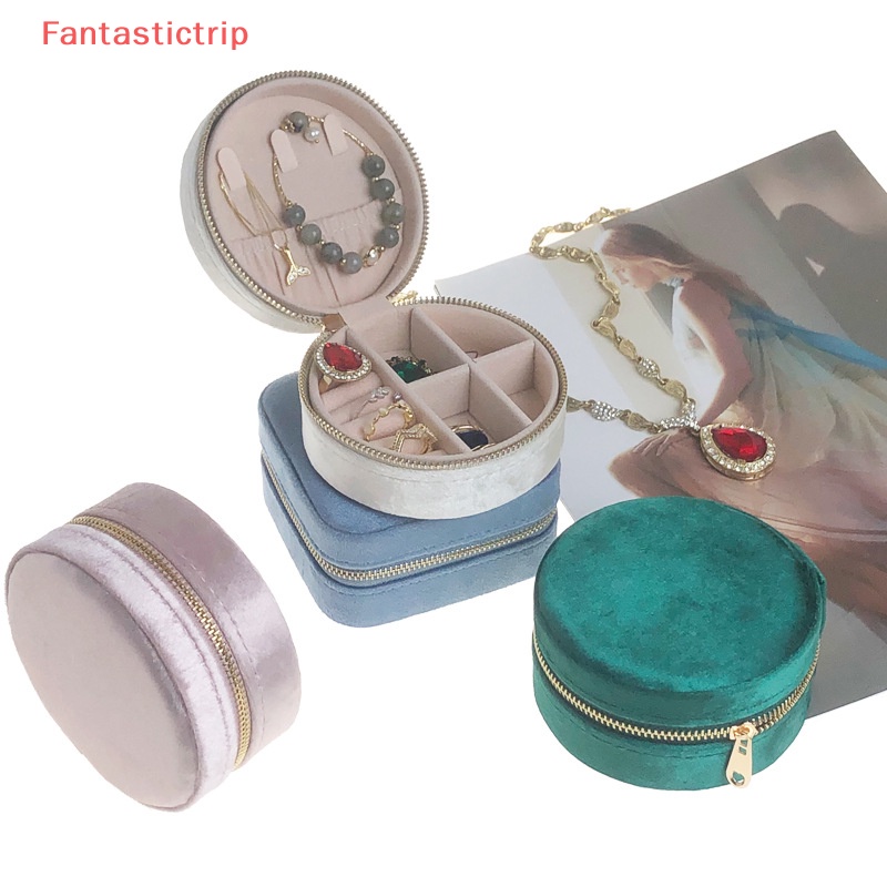 [Fantastictrip] Hộp Đựng Trang Sức Lót Nhung Lông Nhỏ Gọn Dành Cho Đi Du Lịch Mới