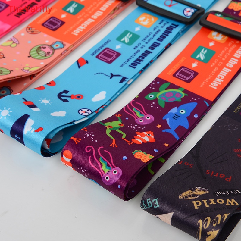 [Thevalifly] Dây Đai Hành Lý Du Lịch Dày Không Phai Màu Có Thể Điều Chỉnh