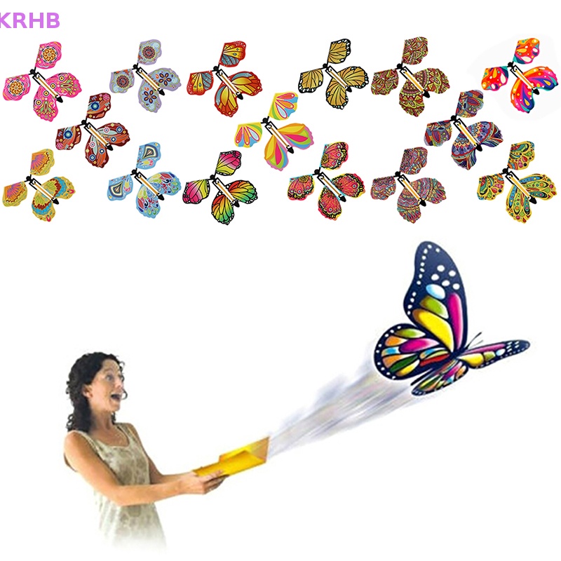 Krhb Set 5 Đồ Chơi Đánh Dấu Trang Sách Hình Bướm Bay Ma Thuật Bằng Dây Cao Su Làm Quà Tặng Sinh Nhật Cho Bé Mới