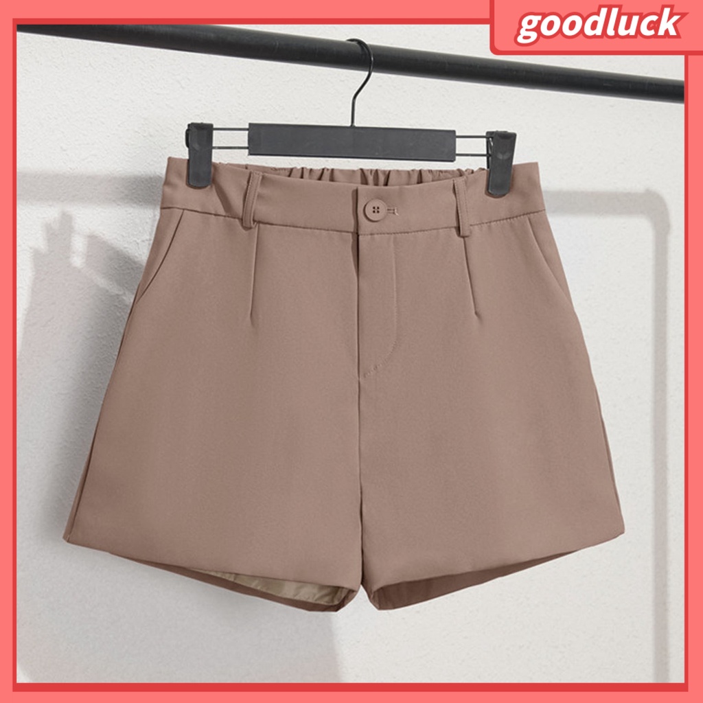 Quần Short Dáng Chữ A Ống Rộng Lưng Thun Cao Thời Trang Công Sở Mùa Hè Cho Bạn Gái