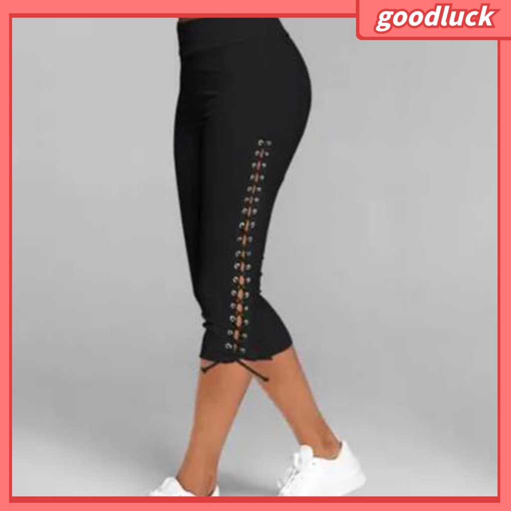 [ULK] Quần Ống Rộng Lưng Cao Buộc Dây Bên Hông Mặc Hàng Ngày Cho Nữ