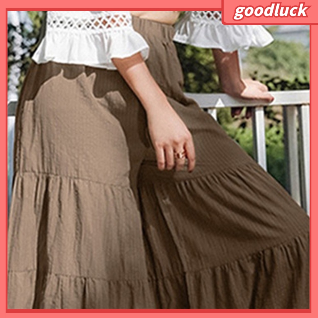 [ULK] Chân Váy Quần Ống Rộng Dài Tới Mắt Cá Chân Thủ Công Lát Giả Váy Cổ Điển Cho Nữ Ngoài Trời