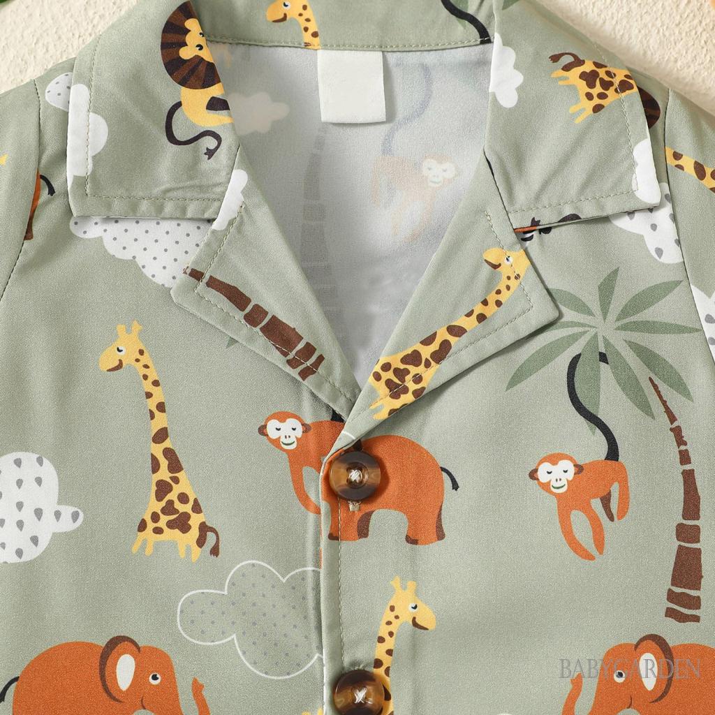 Bộ Áo Liền Quần Ngắn Tay Cài Nút Thời Trang Mùa Hè Cho Bé Trai