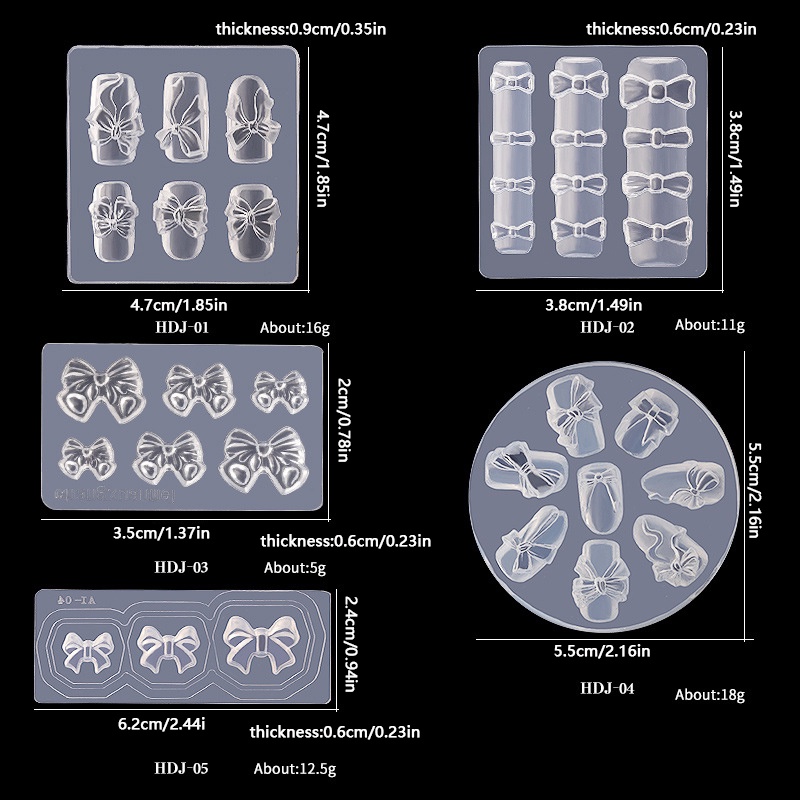 Khuôn Silicone Tạo Hình Trang Trí Móng Tay 3D Hình Bướm