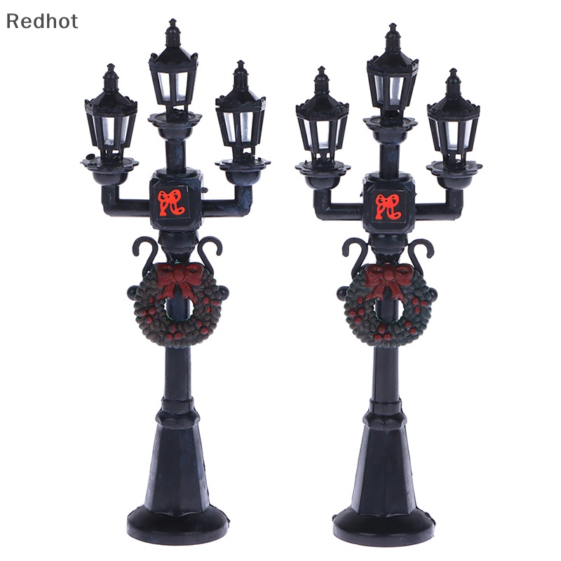 &lt; Redhot &gt; Mô Hình Đèn Đường Mini Màu Đen Trang Trí Nhà Búp Bê / Giáng Sinh Đang Giảm
