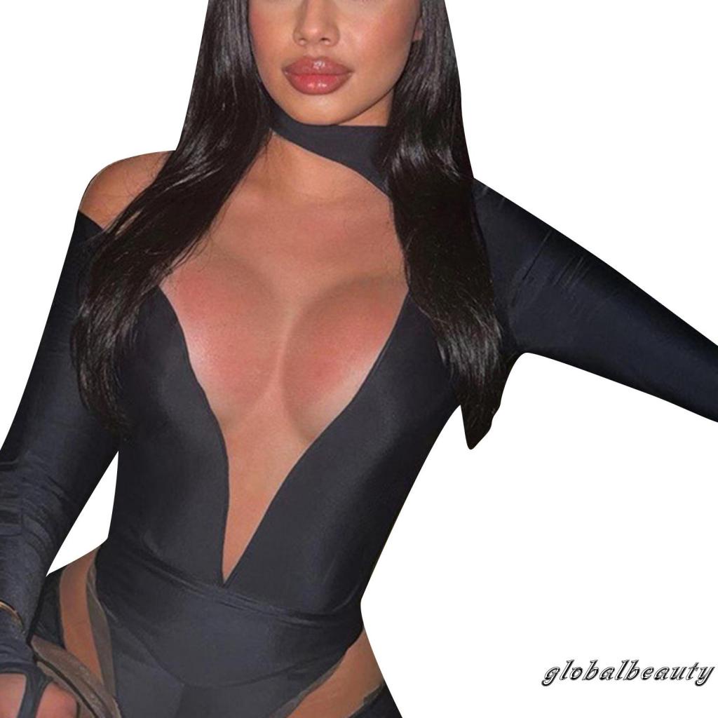 Áo Liền Thân Tay Dài Phối Lưới Xuyên Thấu Thời Trang Cho Nữ