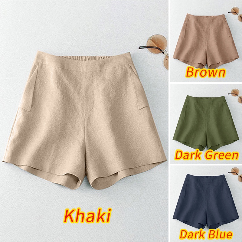 ZANZEA Quần Short Nữ Ống Rộng Lưng Cao Thời Trang Hàn Quốc