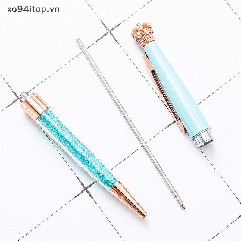 Bút Bi XOITOP Họa Tiết Vương Miện Nhiều Màu Sắc Bằng Kim Loại Sáng Tạo