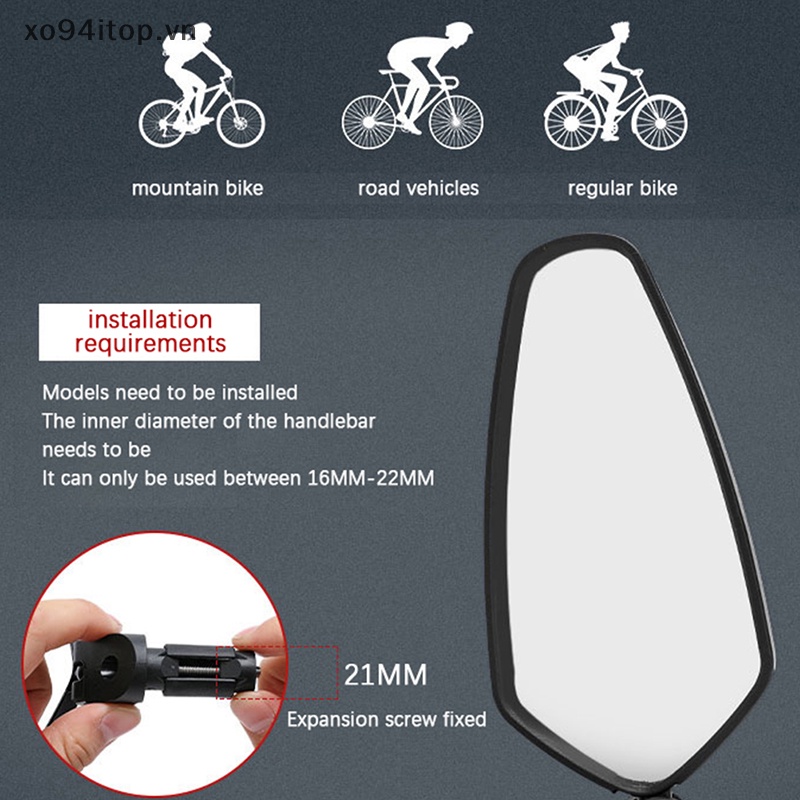 Gương Chiếu Hậu Góc Rộng Gắn Tay Lái Xe Đạp Tùy Chỉnh Tiện Dụng