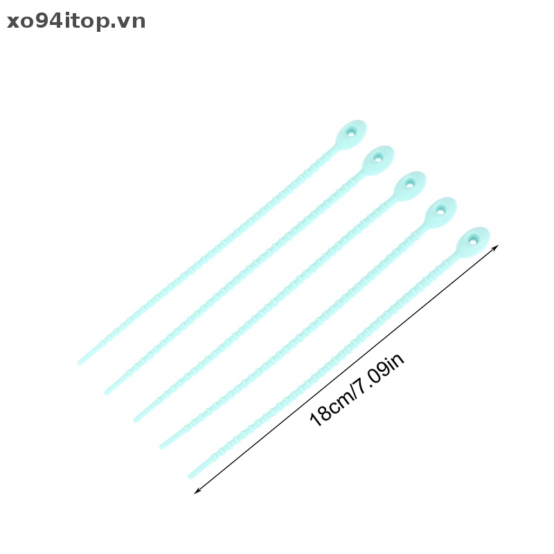 Xoitop Set 5 Dây Buộc Túi Đa Năng Bằng Silicon Có Thể Tái Sử Dụng
