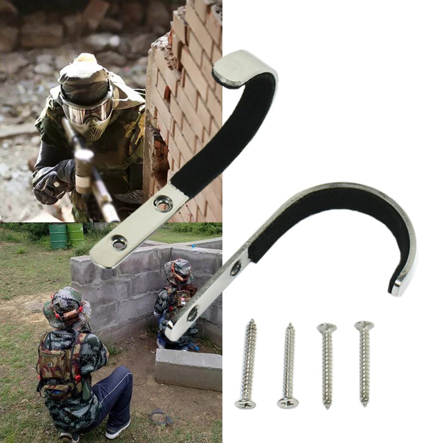 Wall Mounted Storage Rack J-Hook Rifle Hangers AntiScratch New Stainless Steel