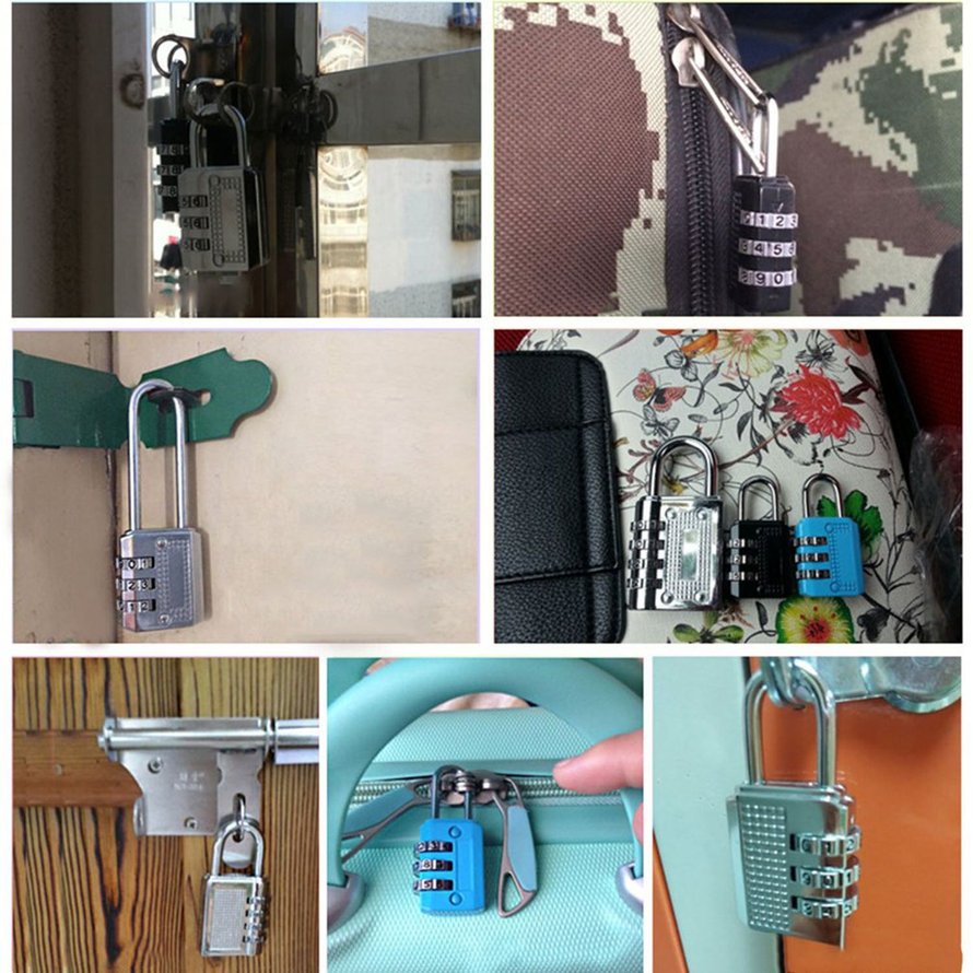 Zinc Alloy Security 3 Combination Travel Suitcase Luggage Code Lock Padlock