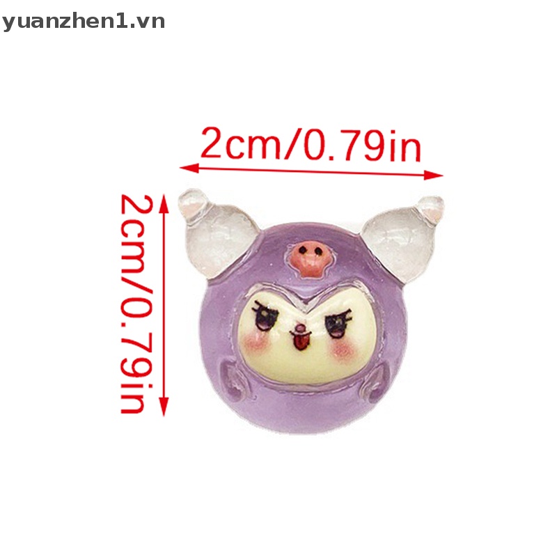 Set 2 Tượng Sanrio Mini Dạ Quang Dùng Trang Trí Tiểu Cảnh