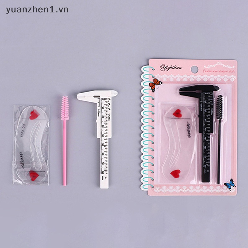 Set 3 Thước Cặp Vẽ Lông Mày Bằng Nhựa Tiện Dụng