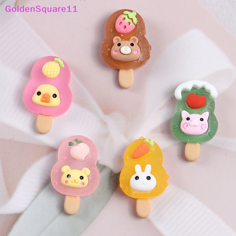 Set 3 Kẹp Tóc Hình Que Kem Mini Bằng Resin Phát Quang Cho Điện Thoại