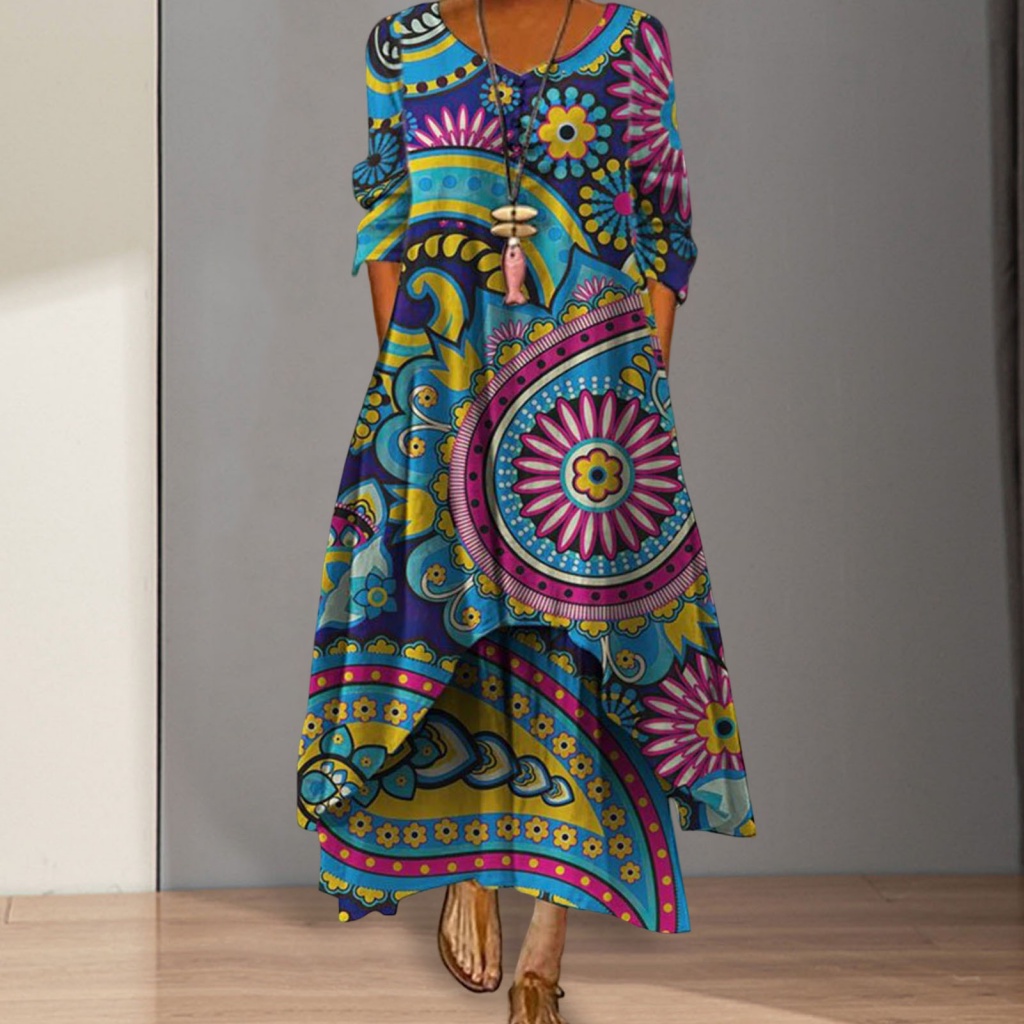 Nicetrave.mx Tunic Dress Phong Cách Dân Tộc