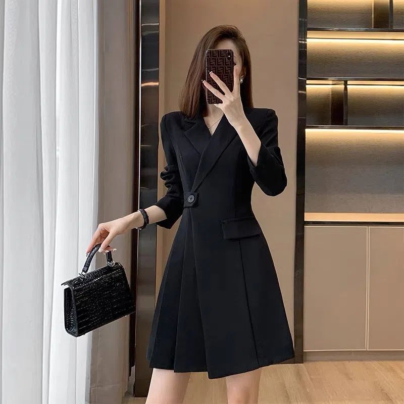 Đầm Dáng Ôm Xếp Ly Phong Cách Hàn Quốc Thời Trang Xuân Thu Hàng Mới 2023