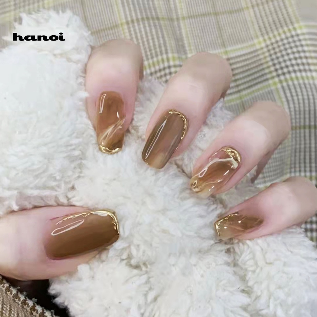 Miếng Dán Trang Trí Móng Tay Bằng ABS Màu Nâu Ấm Chống Mài Mòn Dễ Sử Dụng Dành Cho Bạn Nữ