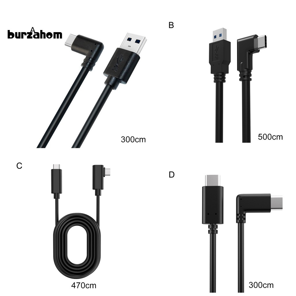 Dây Cáp Sạc Nhanh Usb 3.2 Gen1 Đầu Vuông Góc 90 Độ Cho Kính Thực Tế Ảo Oculus Quest2 VR