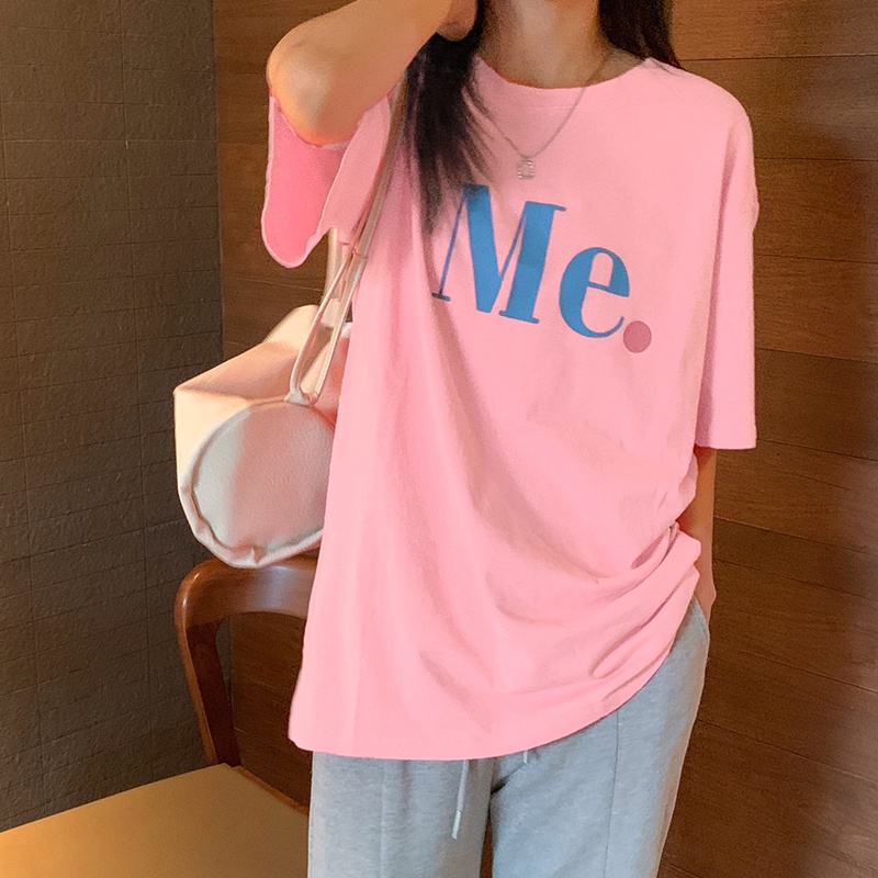 NZN Áo Thun Tay Ngắn Dáng Rộng In Họa Tiết monogram Tương Phản Thời Trang Mùa Hè Mới Cho Nữ