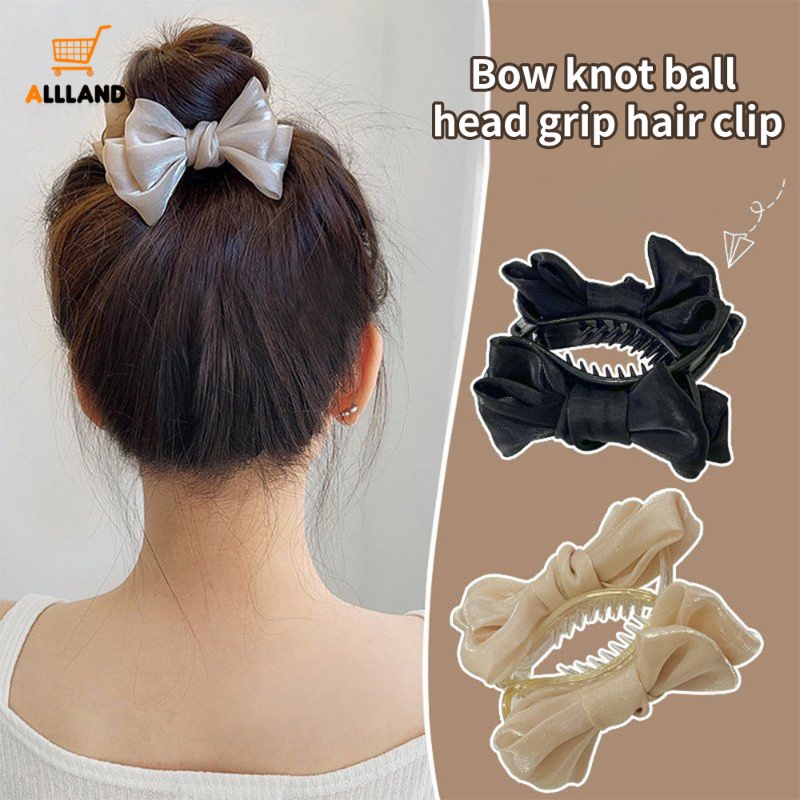 Kẹp Tóc Đuôi Ngựa / Kẹp Tóc Đuôi Ngựa Hình Nơ Hai Mặt Màu Trơn Thanh Lịch Dành Cho Bạn Gái